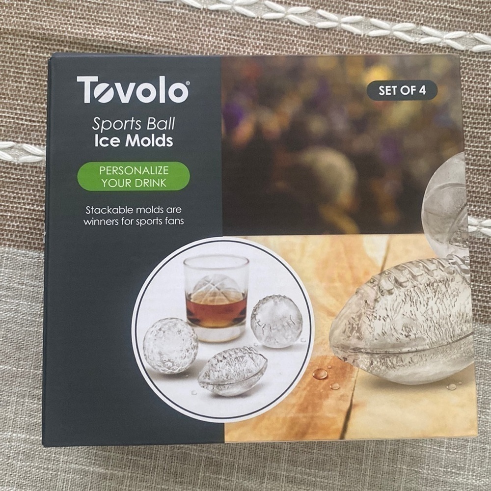 Sports balls Ice molds set of 4